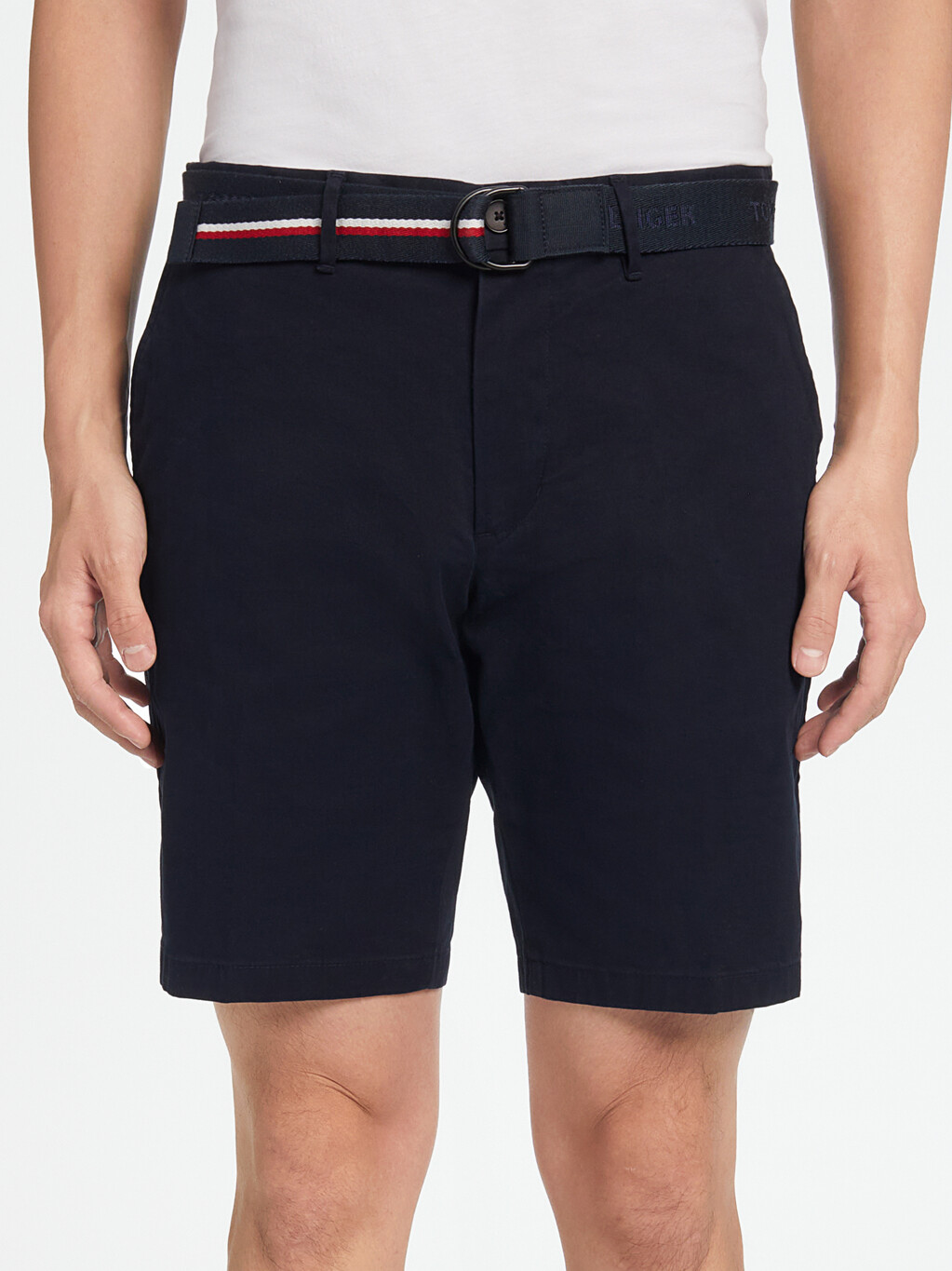 Essential Brooklyn Organic Cotton Twill Shorts With Belt, Desert Sky, hi-res