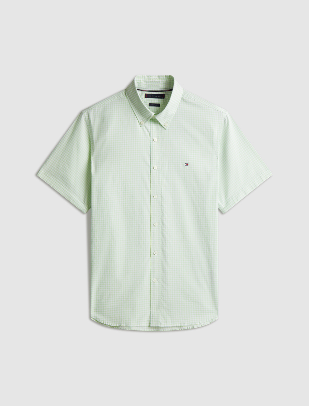 Oxford Gingham Short Sleeve Shirt, Opal green / Check, hi-res