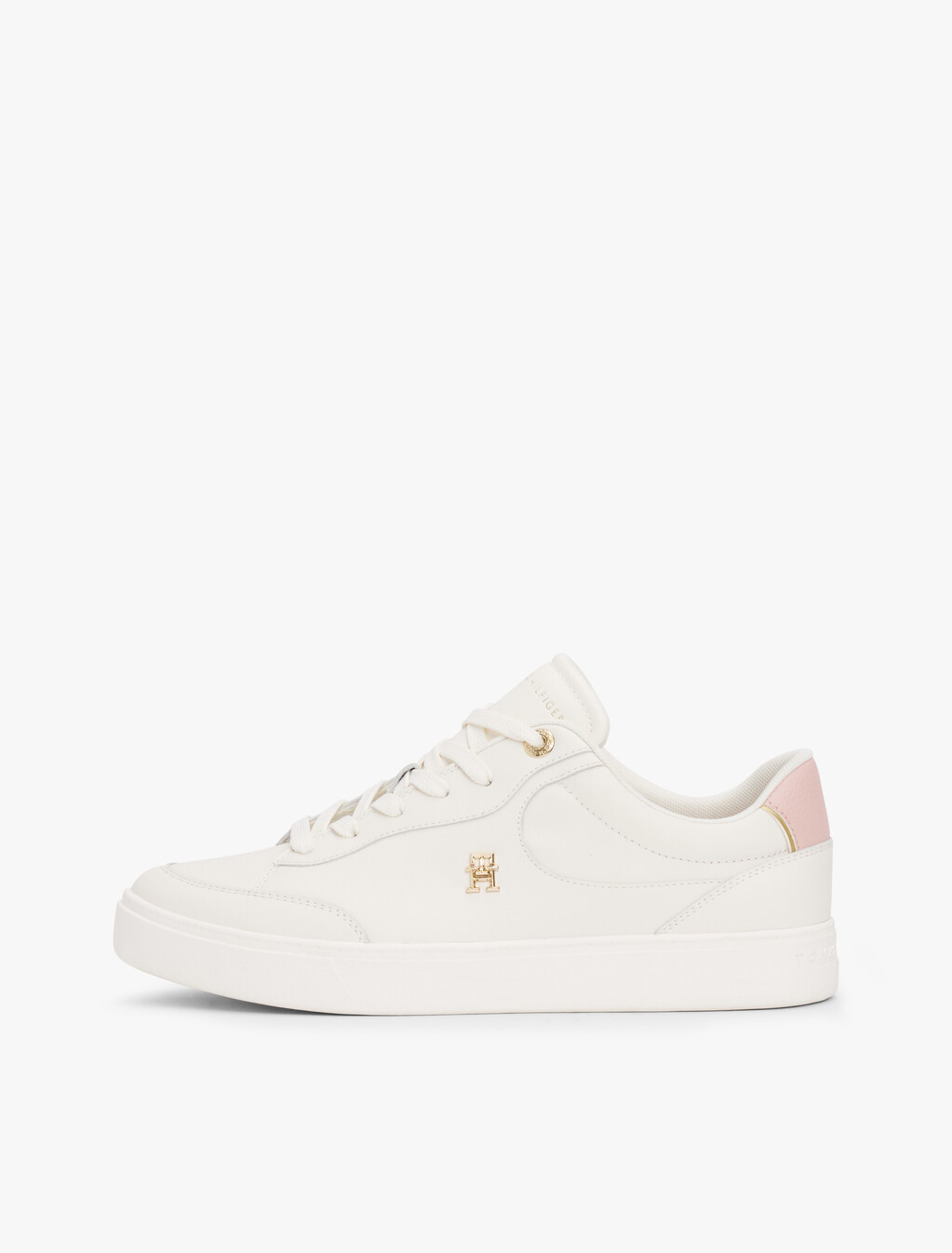 TH Monogram Leather Court Trainers, Ancient White, hi-res
