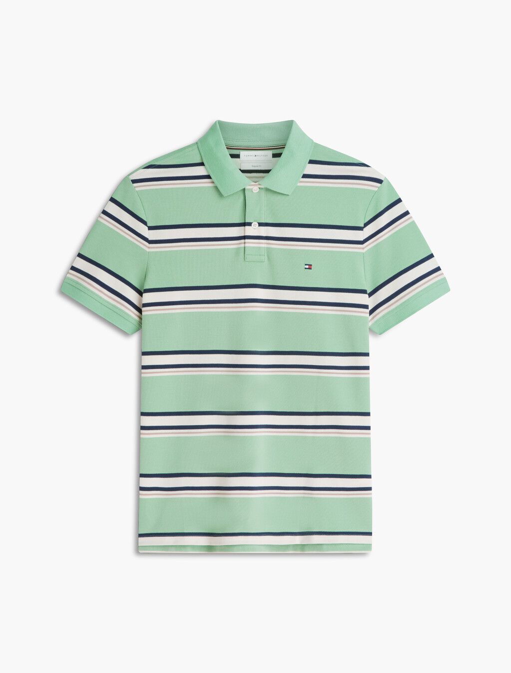 Regular Fit Pique Stripe Polo Shirt, Cut Grass / Multi, hi-res