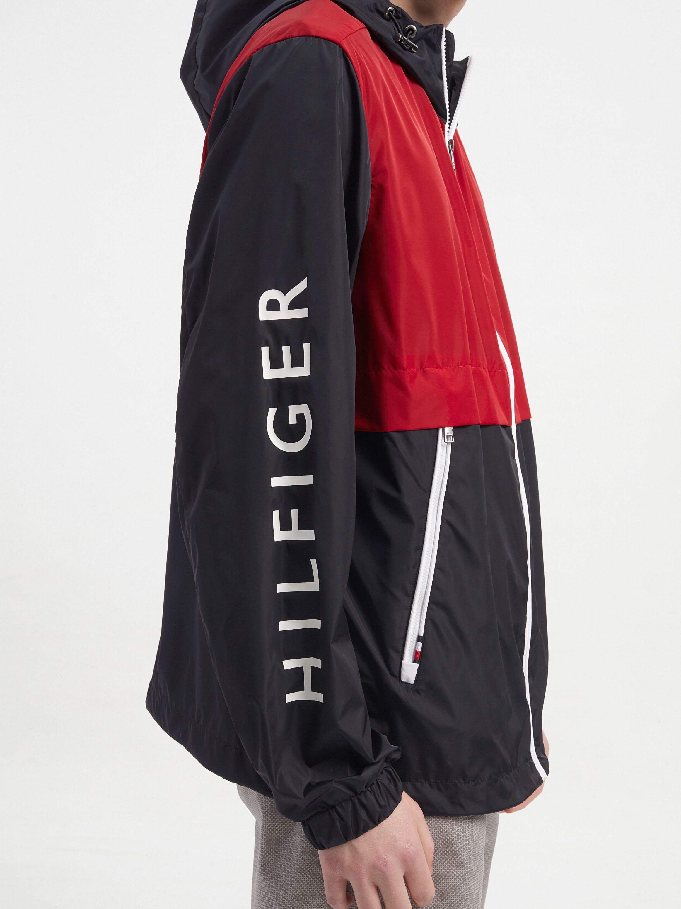 Color block hooded jacket online