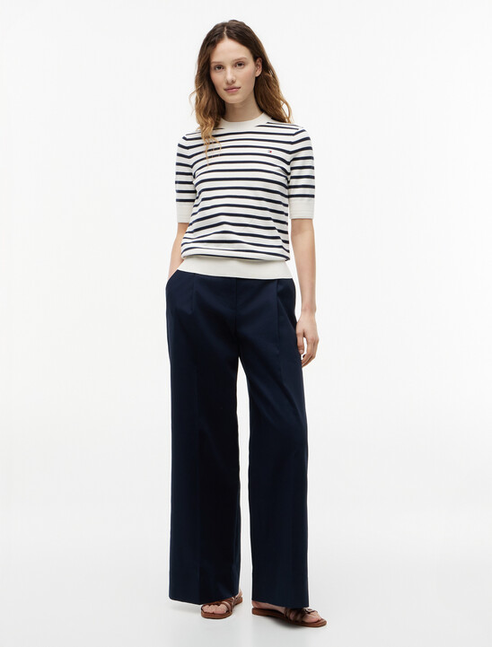 Fine Knit Jersey Short Sleeve Jumper