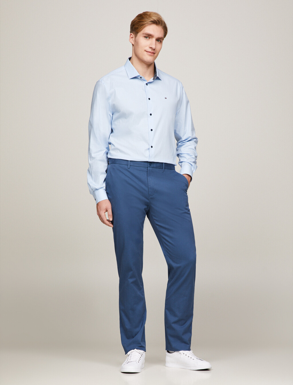 1985 Collection Denton Fitted Chinos, Aegean Sea, hi-res