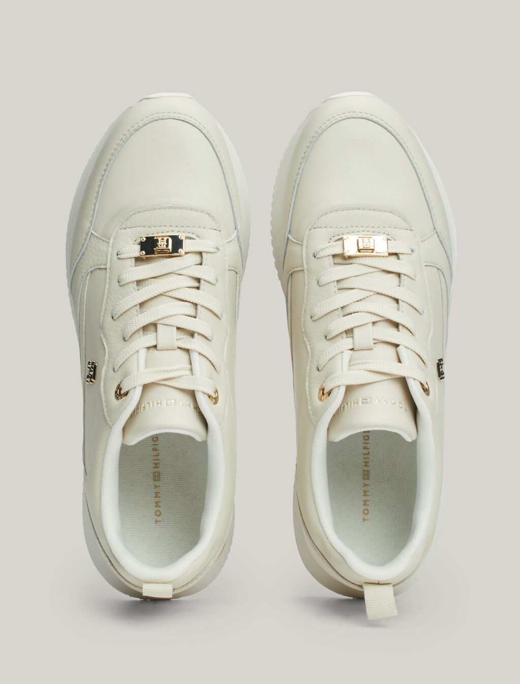 Leather TH Monogram Runner Trainers, Newsprint, hi-res