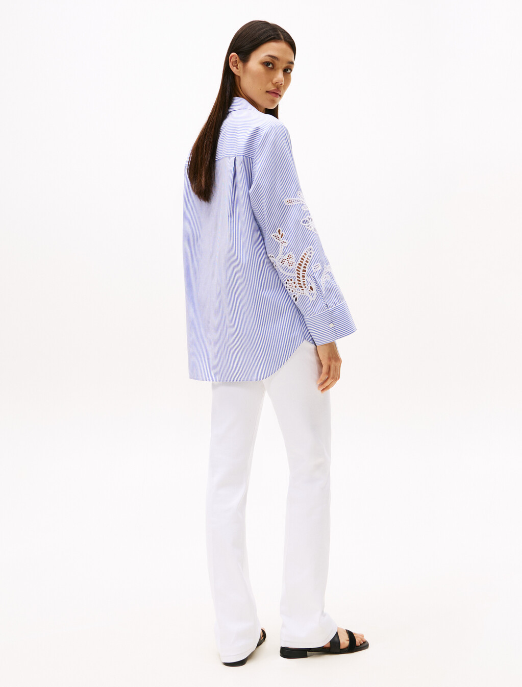 Relaxed Fit Broderie Anglaise Blouse, Classic Ithaca/ Cobalt Blue, hi-res