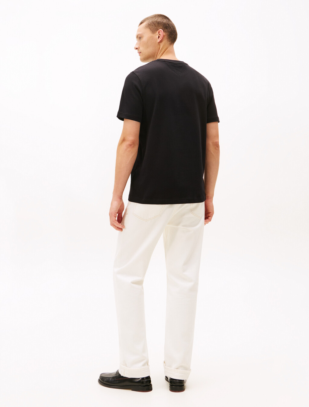 Logo Embroidery Crew Neck T-Shirt, Black, hi-res