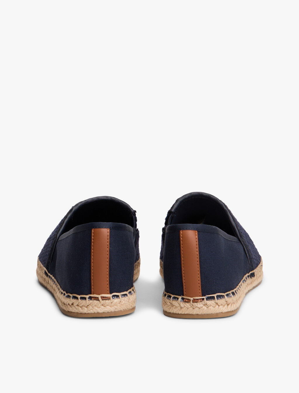 Logo Plaque Colour-Blocked Woven Espadrilles, Space Blue, hi-res