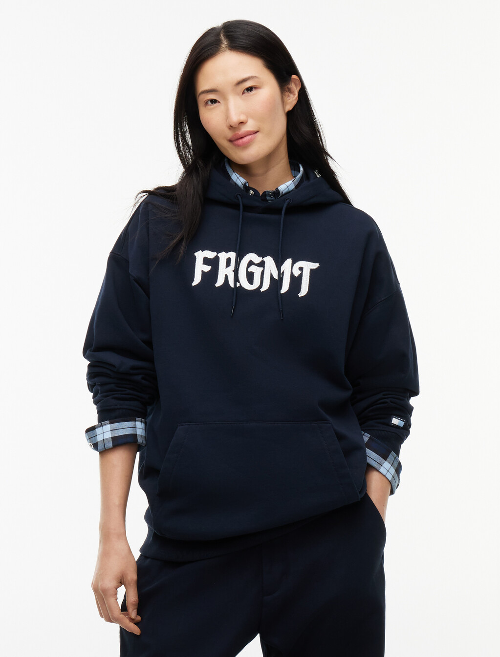 Relaxed Fleece Hoody, Navy Blue, hi-res