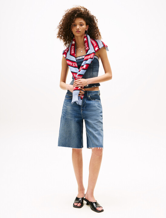 Tommy Girl Repeat Logo Denim Tube Top