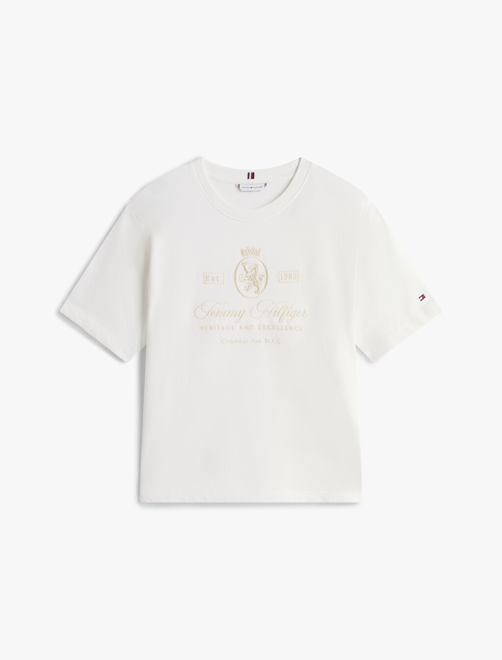 TH Crest Embroidery Relaxed T-Shirt, Ecru, hi-res