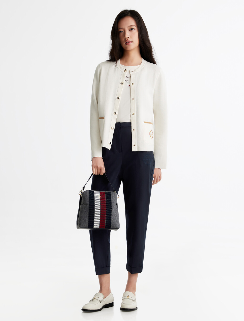 Pull On Tapered Pants, Dark Night Navy, hi-res