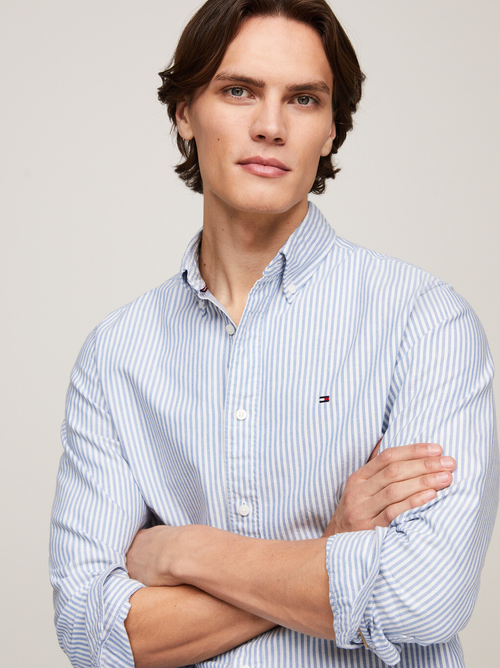 Heritage Stripe Regular Fit Oxford Shirt, Shirt Blue / White, hi-res