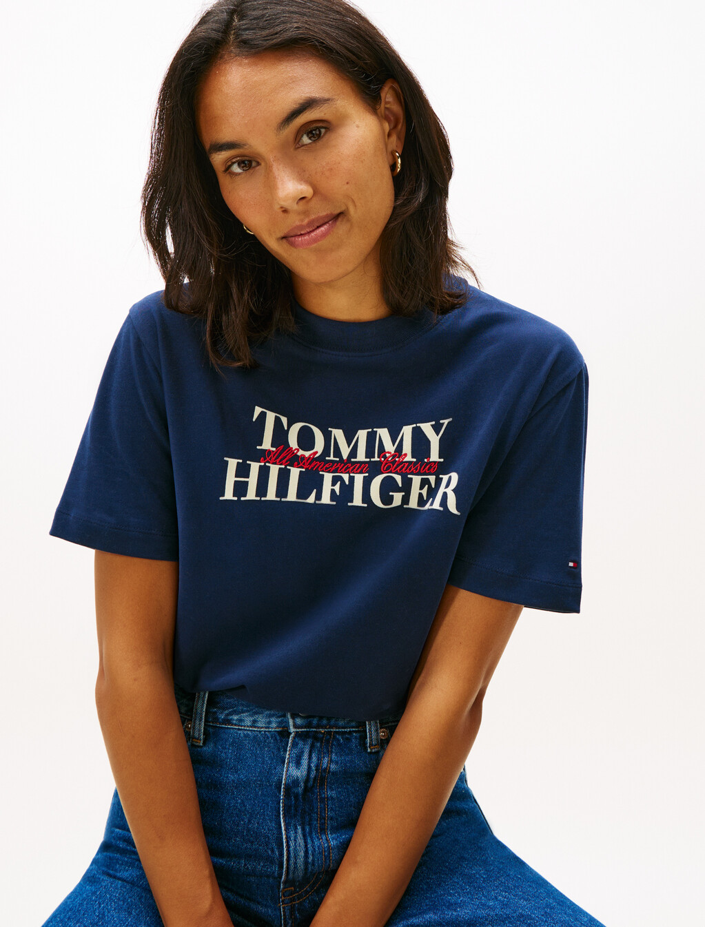 Classic Flock Logo Relaxed T-Shirt, Dark Night Navy, hi-res