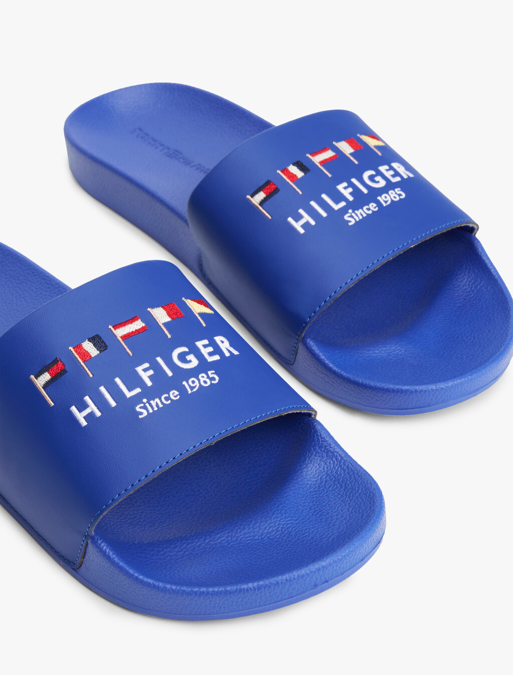 Flag Embroidery Pool Slides, Wedge Blue, hi-res