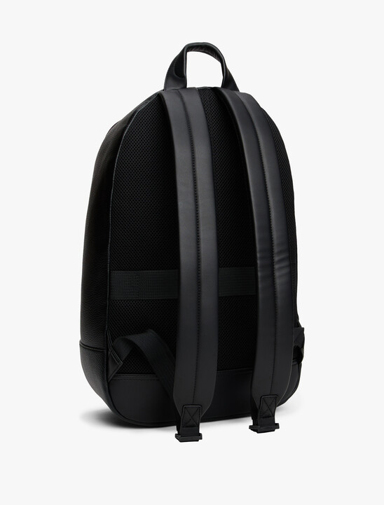 Metal Logo Pebble Grain Backpack