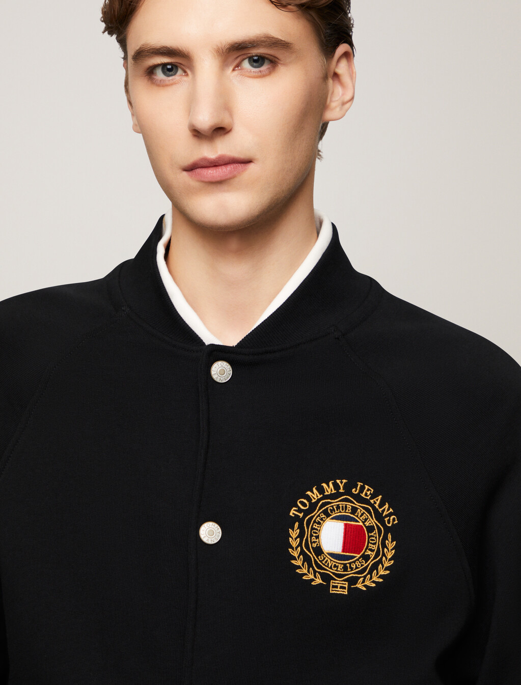 Tommy Crest Relaxed Bomber Jacket, Black, hi-res