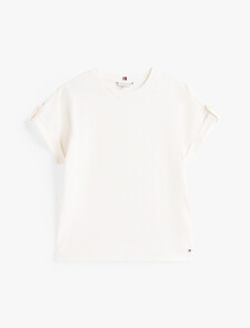 Roll Tab Sleeve T-Shirt, Ivory Silk, hi-res