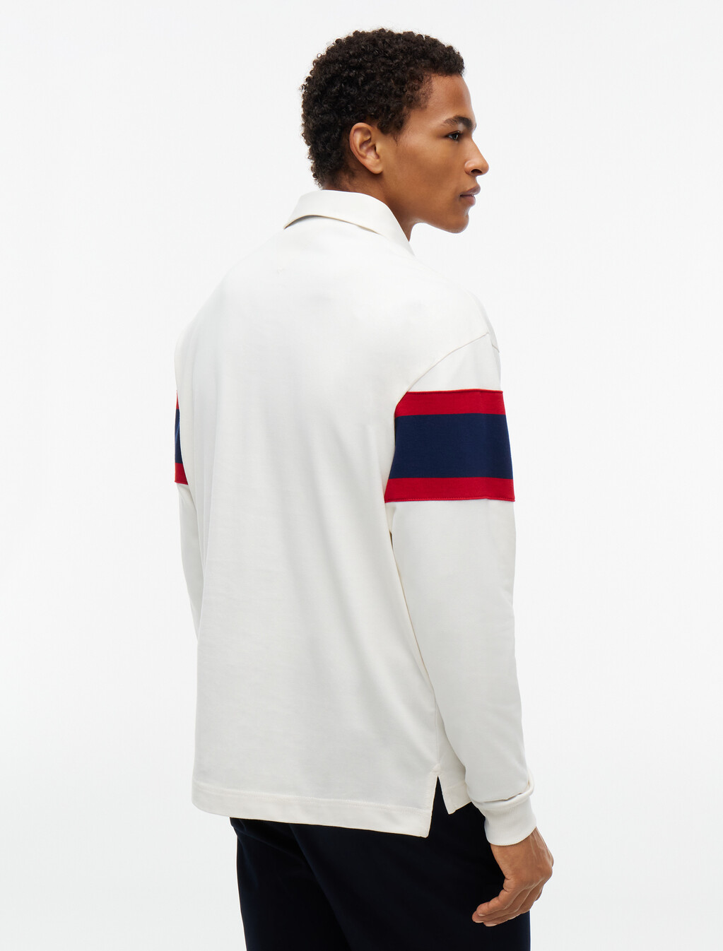 Crest Colour-Blocked Relaxed Rugby Shirt, Ivory Petal, hi-res