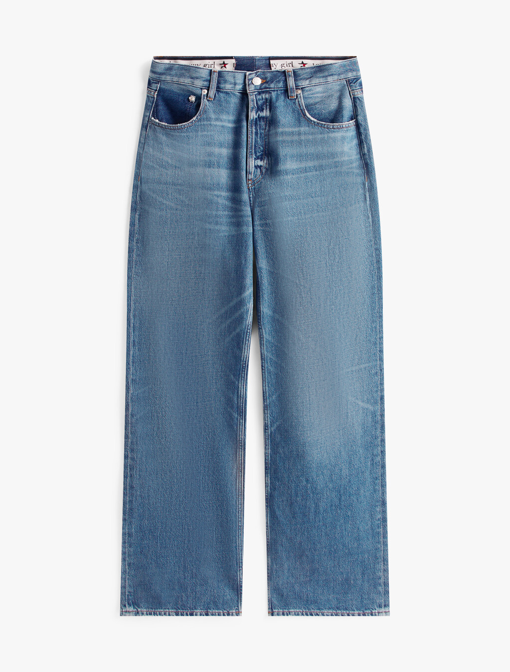 Tommy Girl Low Rise Relaxed Jeans, Indigo Wash, hi-res