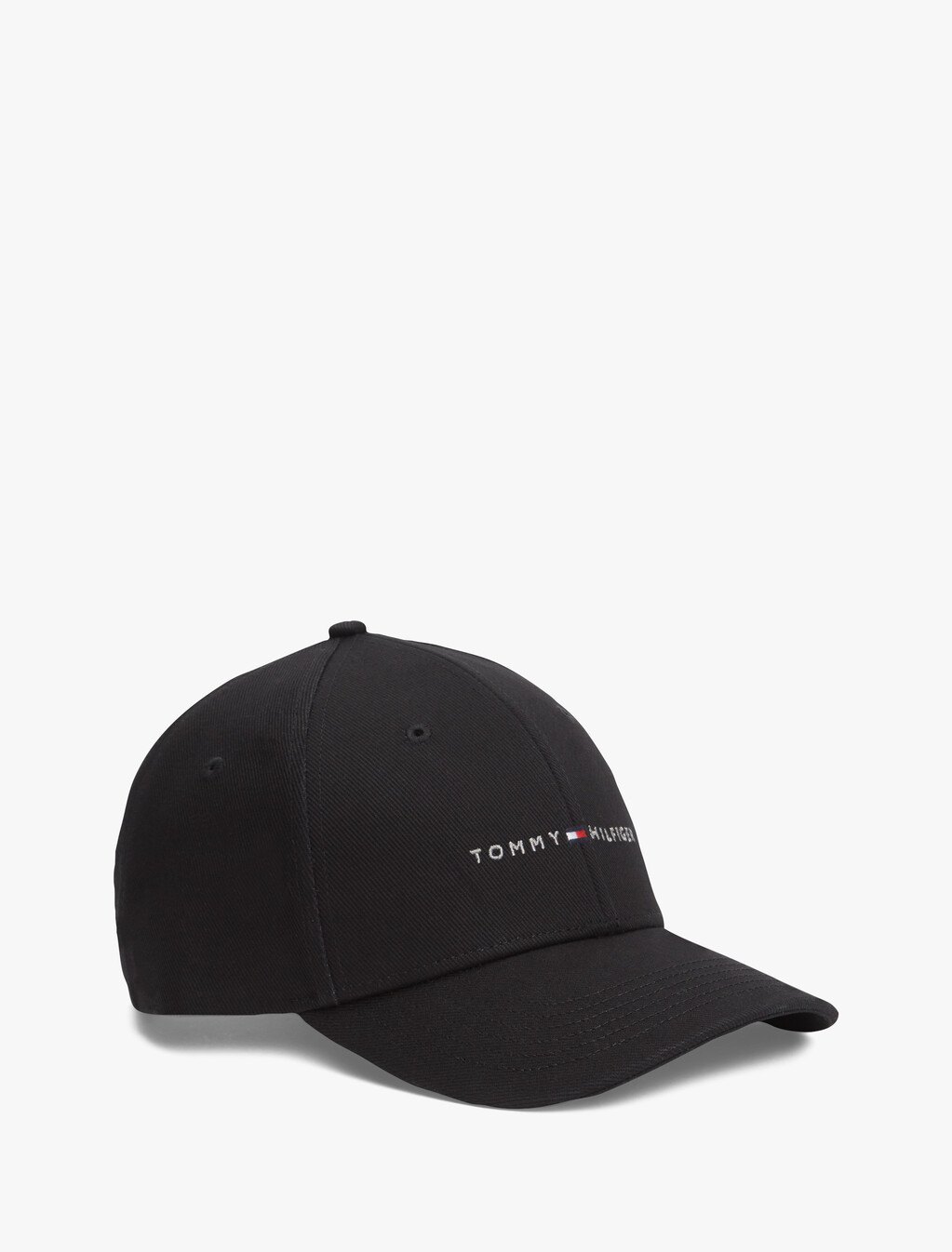 Logo Embroidery Twill Six-Panel Baseball Cap, Black, hi-res