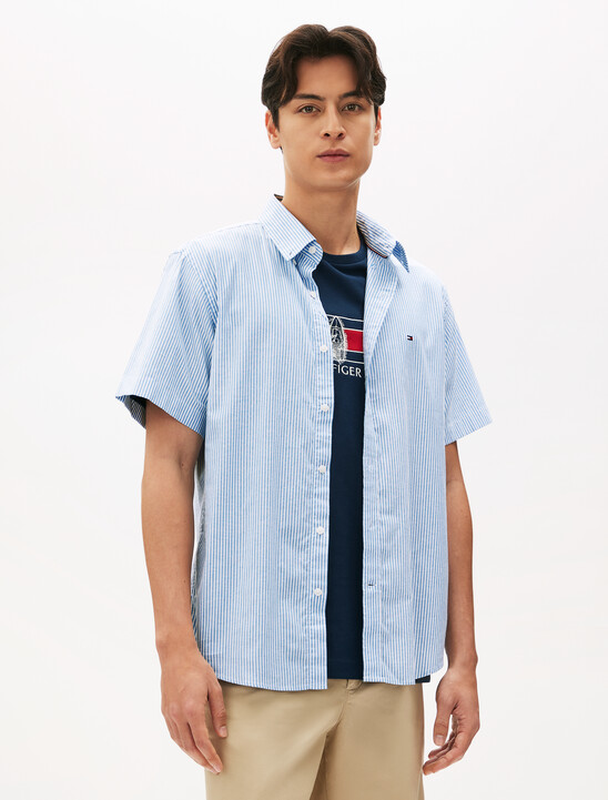 Oxford Stripe Short Sleeve Shirt