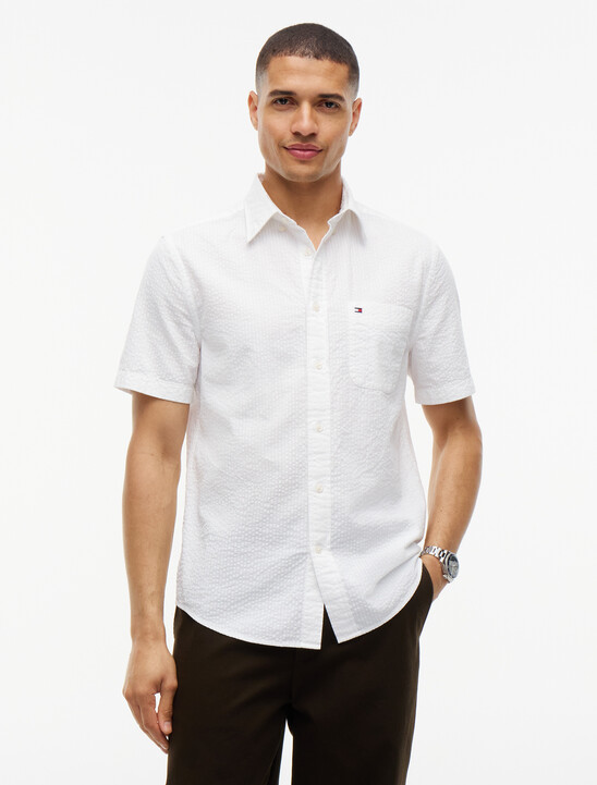 Regular Fit Seersucker Short Sleeve Shirt
