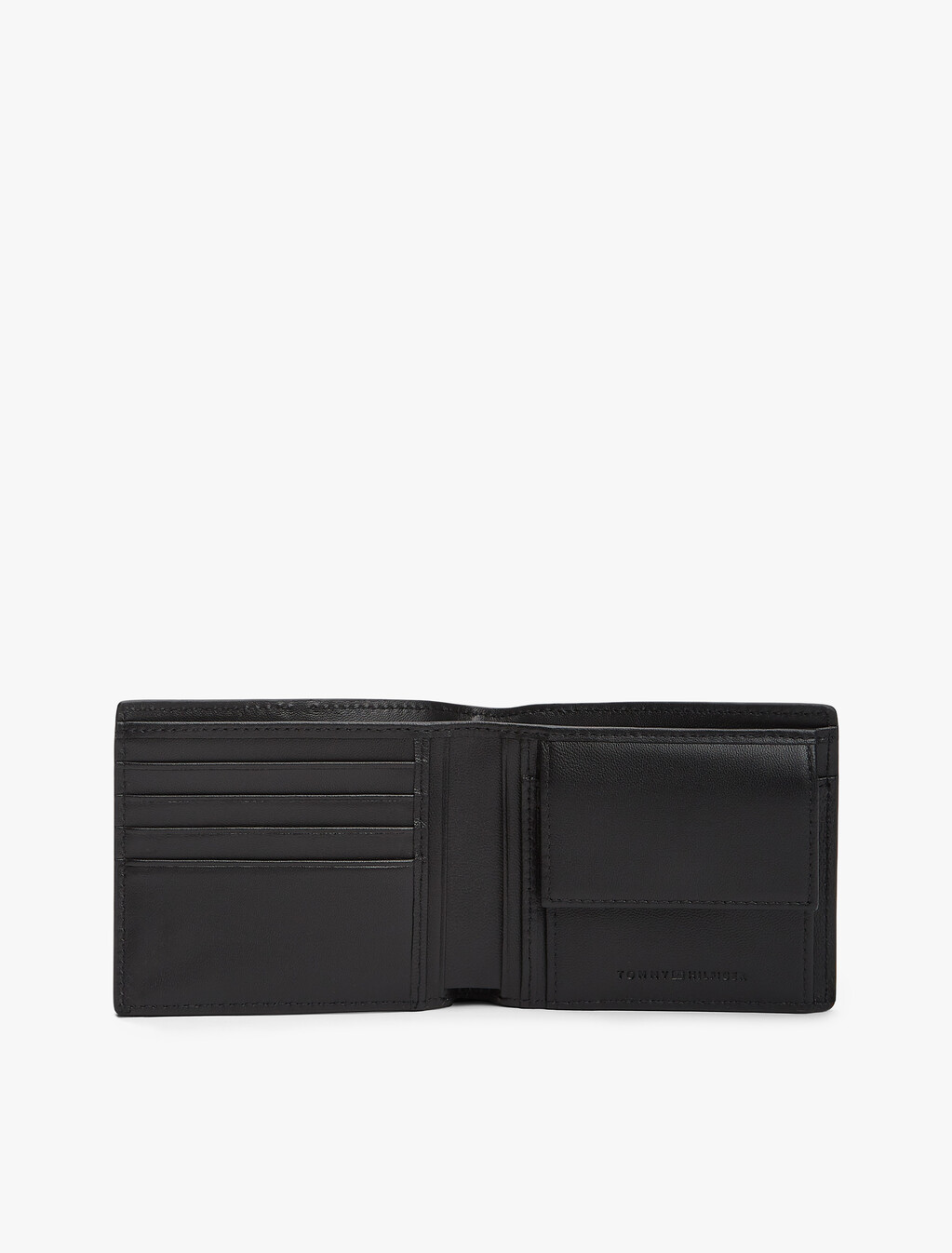 Corporate Logo Leather Bifold Wallet, Black, hi-res