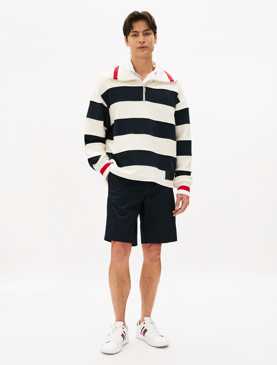 Texture Placket Polo Shirt, White Texture Placket Polo Shirt