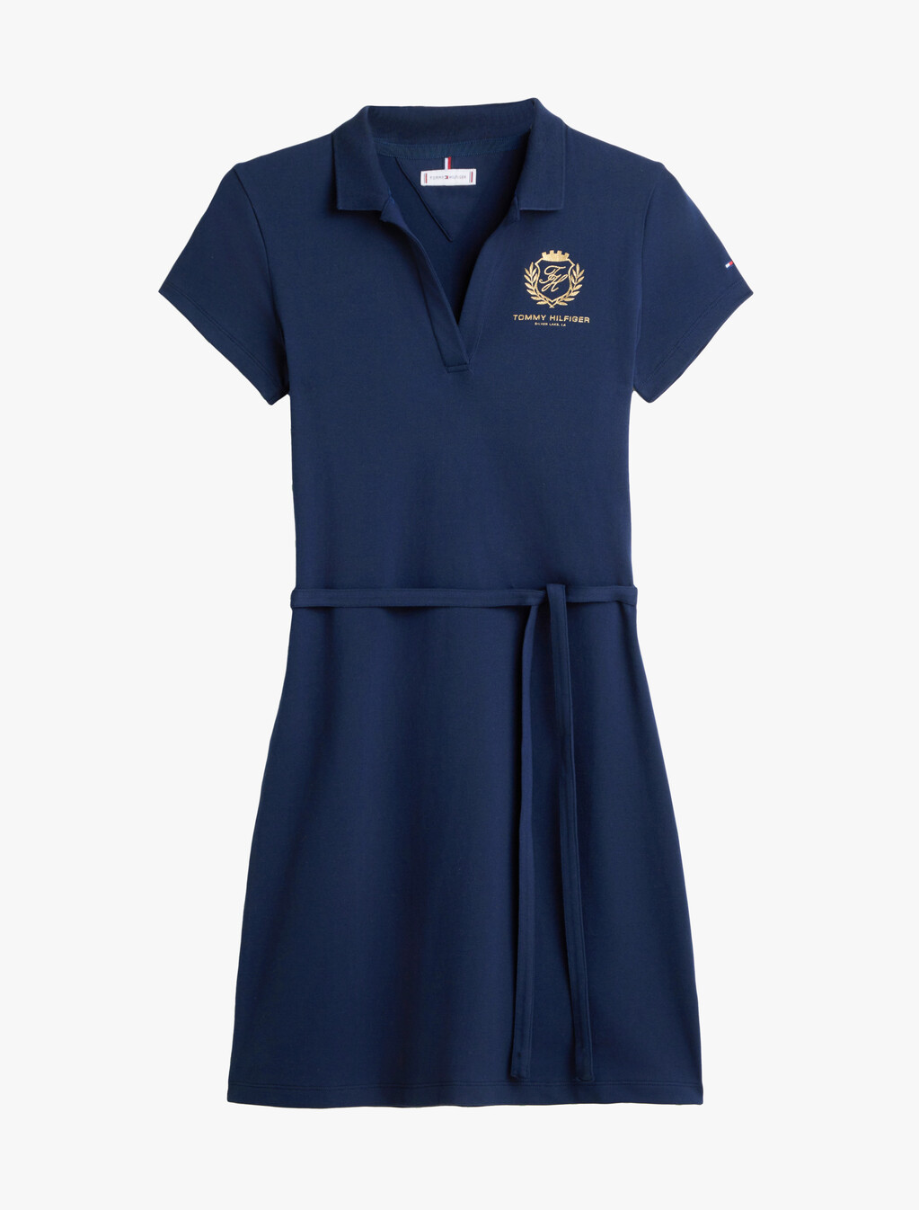 Lurex Varsity Polo Dress, Dark Night Navy, hi-res