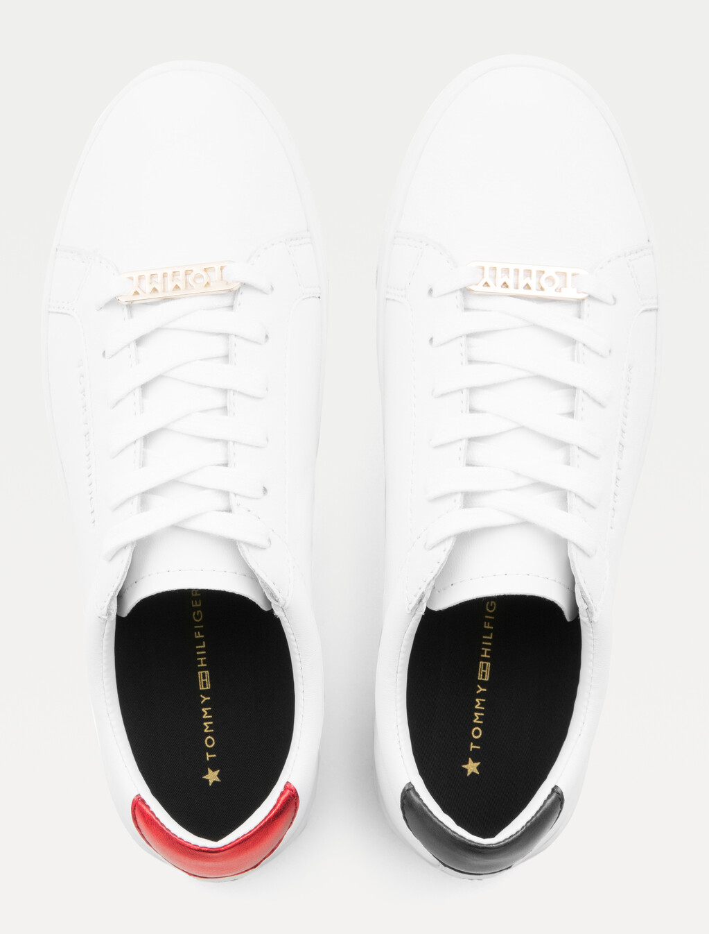 Metallic Back Lace-Up Trainers, RWB, hi-res