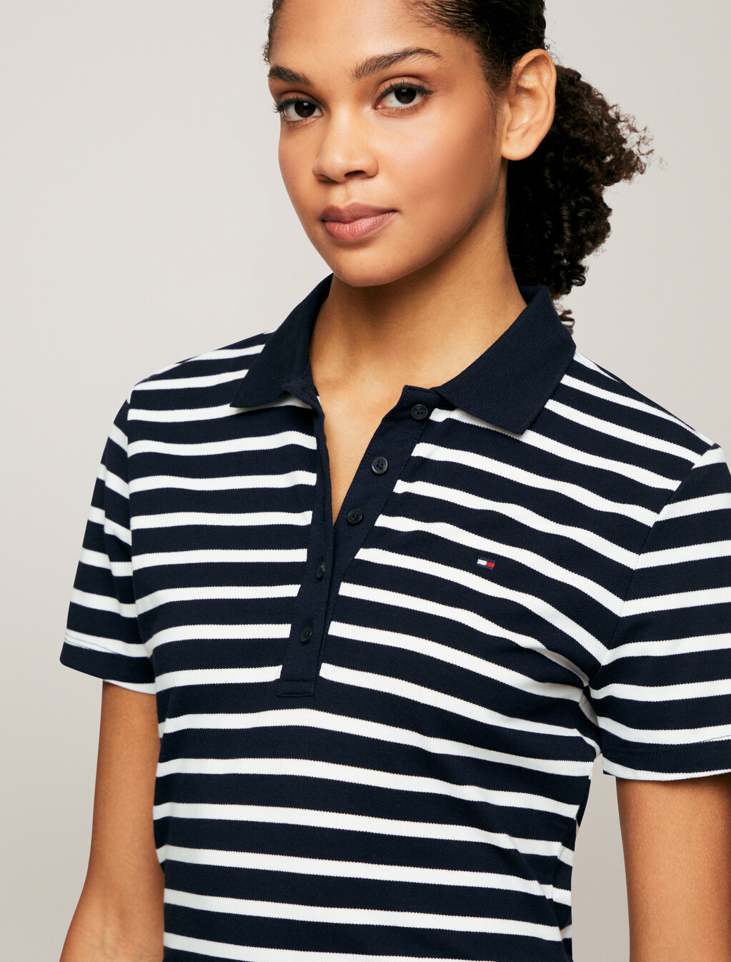 Stripe Short Sleeve Slim Polo, Desert Sky Multi, hi-res