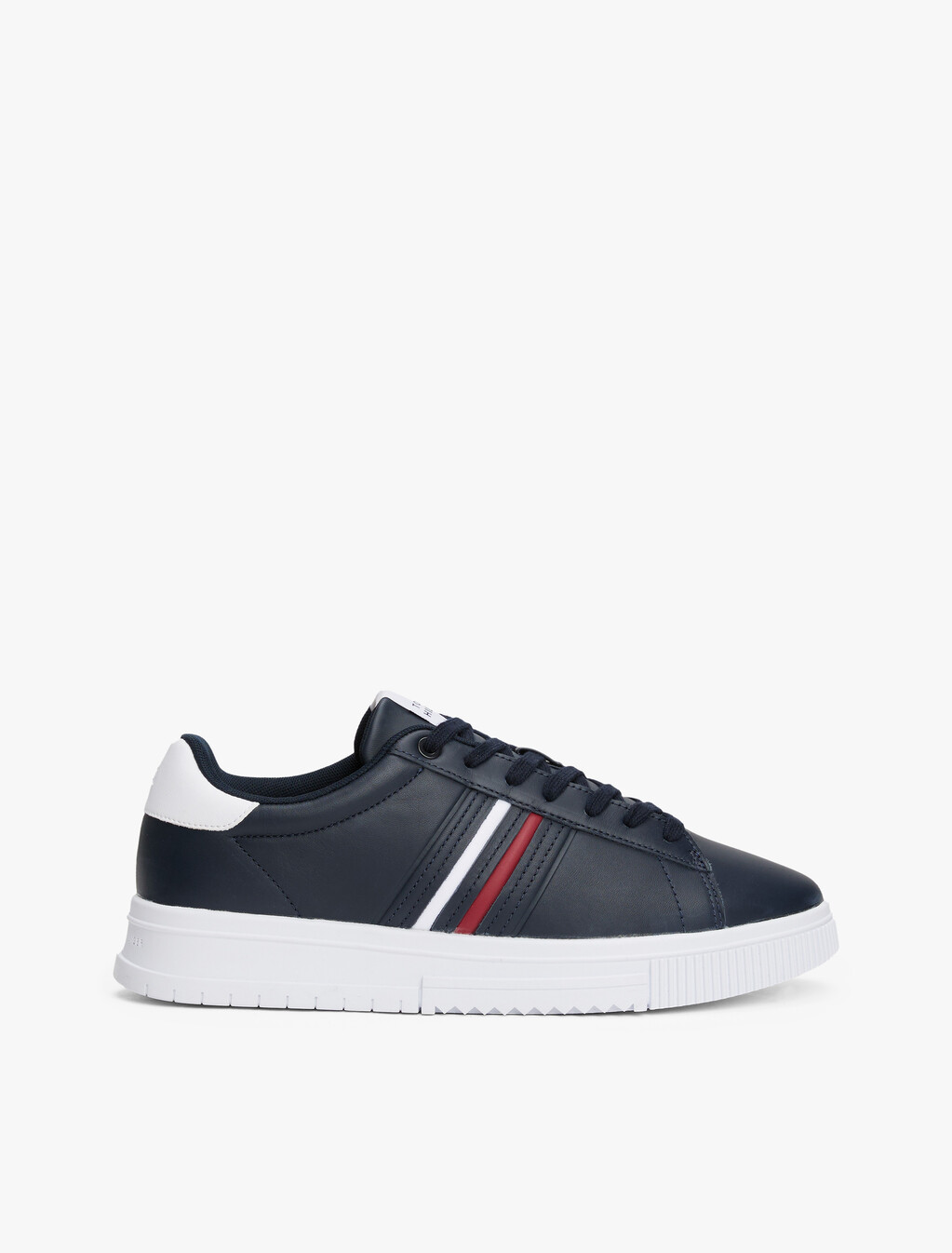 Leather Debossed Logo Trainers, Desert Sky, hi-res