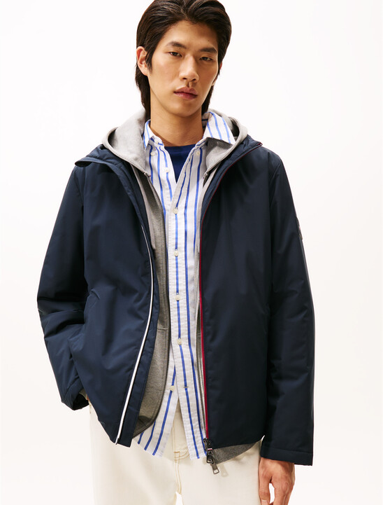 Stripe Zip Hooded Jacket