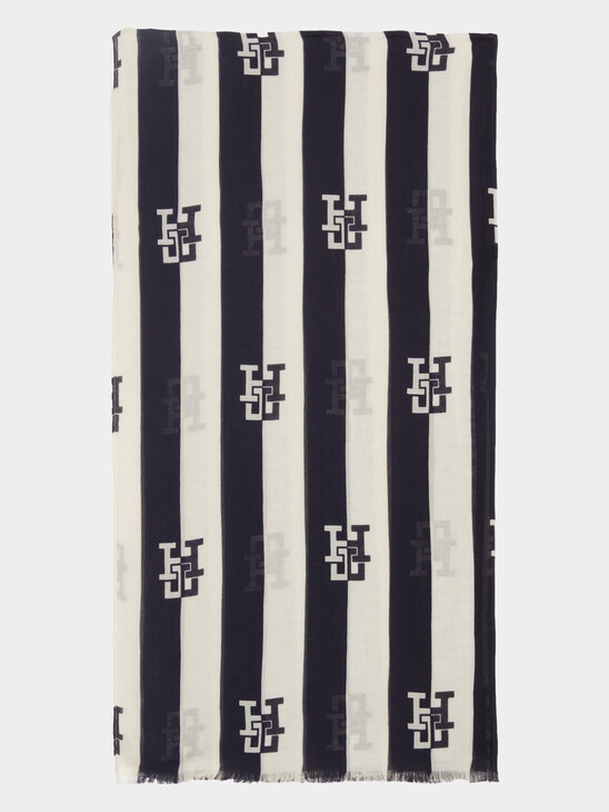 ICONIC PREP STRIPE MONOGRAM SCARF