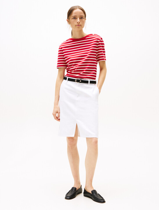 Stripe Boat Neck Relaxed T-Shirt