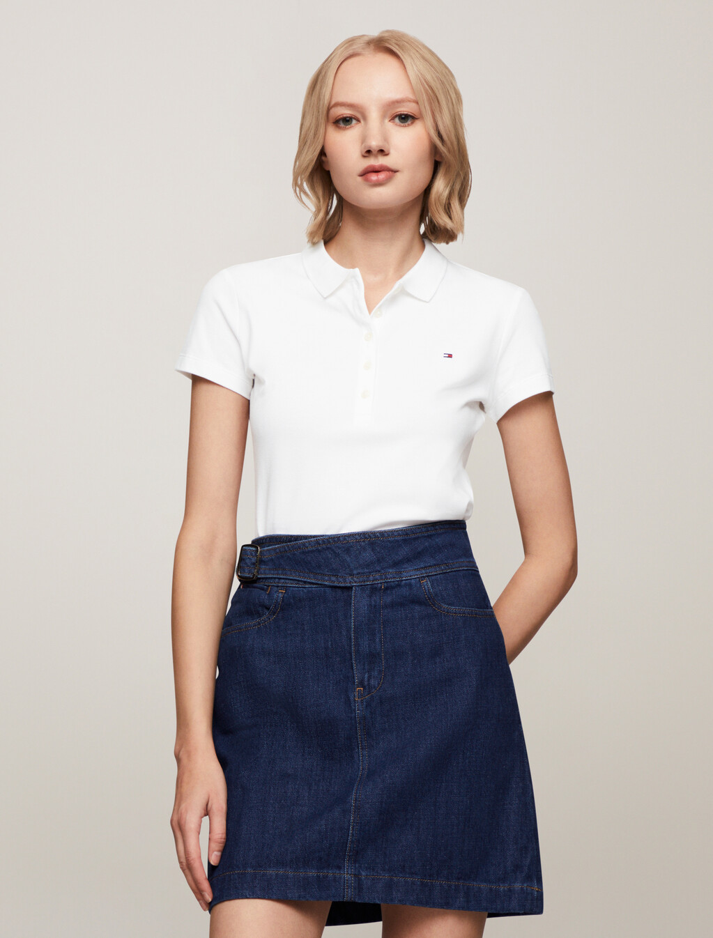 Slim Organic Cotton Polo, Th Optic White, hi-res