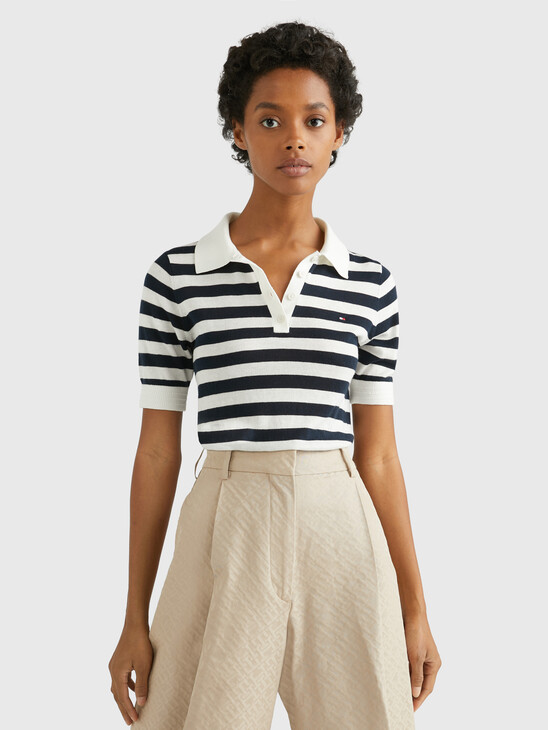 SHORT SLEEVE POLO COLLAR JUMPER