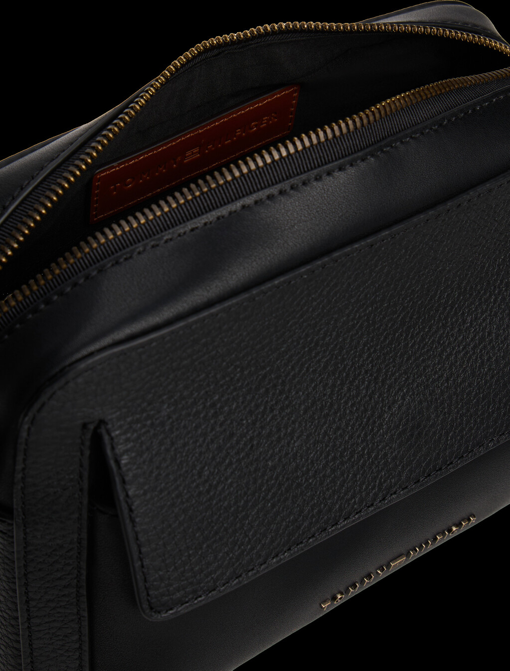 Casual Preppy Leather Crossbody Bag, Black, hi-res