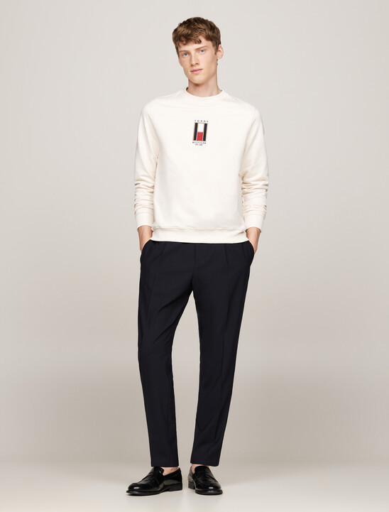 Vertical Flag Embroidery Sweatshirt