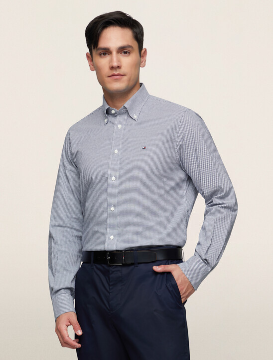 Micro Gingham Check Oxford Shirt