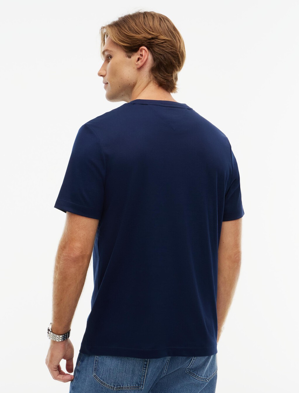 Crest Pocket Fluid Cotton T-Shirt, Carbon Navy, hi-res