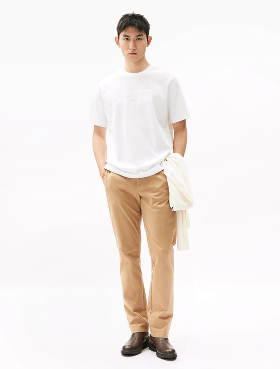 UV Cooling Embossed Logo Pique T-Shirt, White UV Cooling Embossed Logo Pique T-Shirt