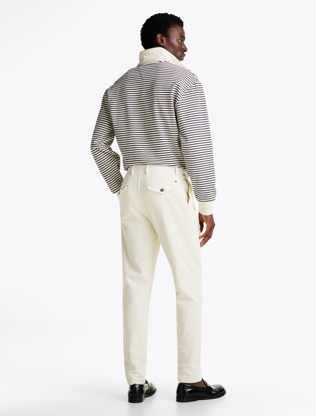 Harlem Stretch Cotton Corduroy Tapered Chinos, Ivory, hi-res