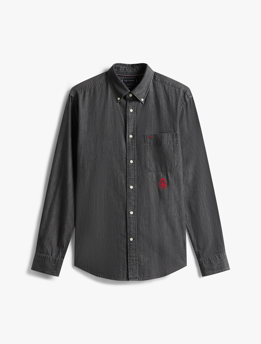 Worker Denim Shirt, Dark Grey Denim, hi-res