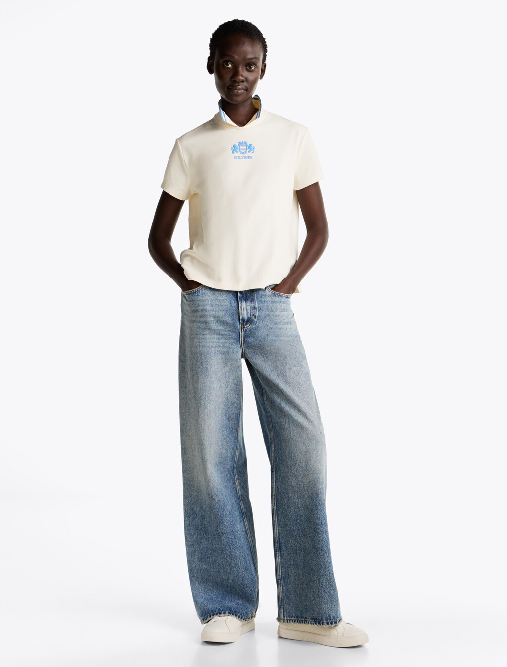 Regular Fit Back Keyhole Polo Top, Calico, hi-res