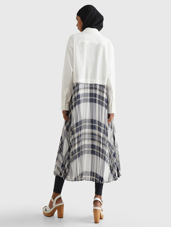 TOMMY ICONS OVERSIZED PLEATED SHIRT DRESS