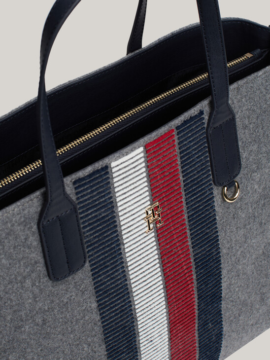 TH Monogram Wool Blend Tote