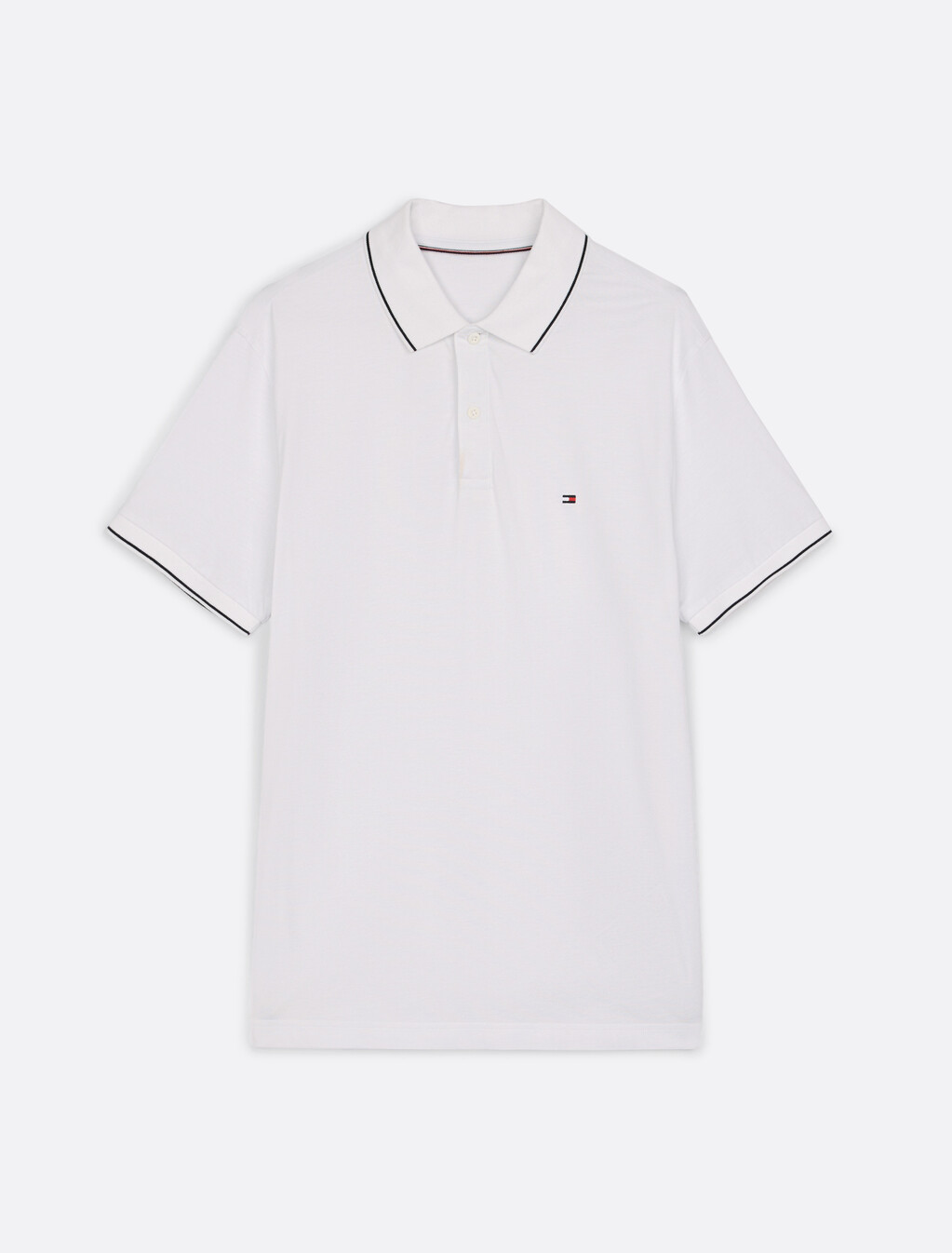 Regular Tipped Jersey Polo Shirt, White, hi-res