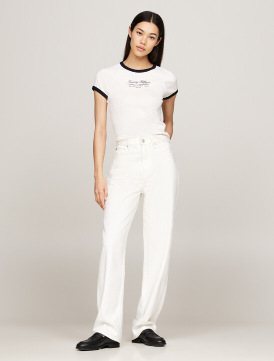 Contrast Trim Logo Slim T-Shirt