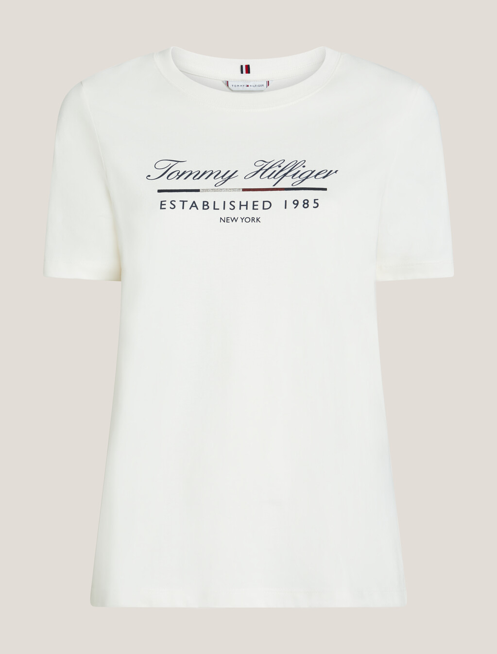 Script Logo Crewneck T-Shirt, Ancient White, hi-res